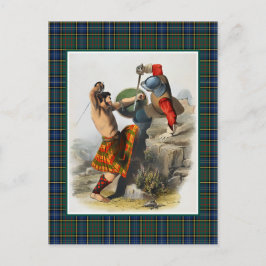 Klan MacMillan Vintage Illustration Tartan Ram Vykort