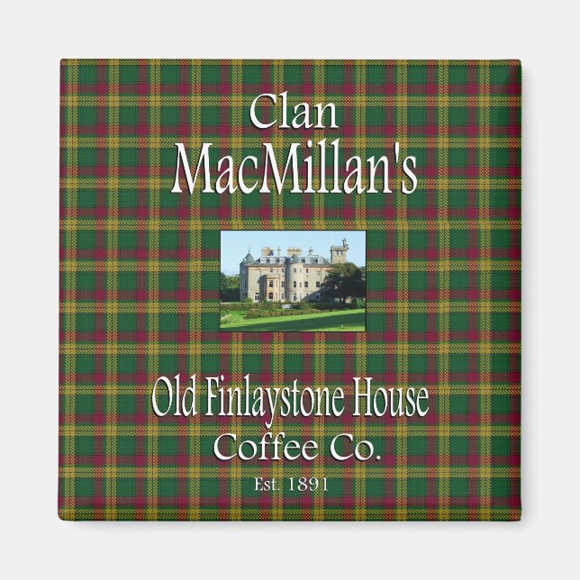 Klan MacMillans gamla Finlaystone House Coffee Co. Magnet (Framsidan)