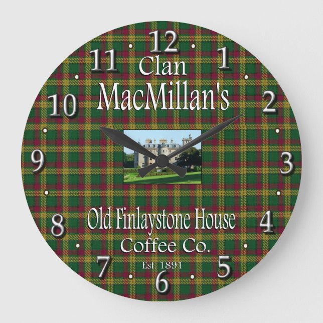 Klan MacMillans gamla Finlaystone House Coffee Co. Stor Klocka (Framsida)