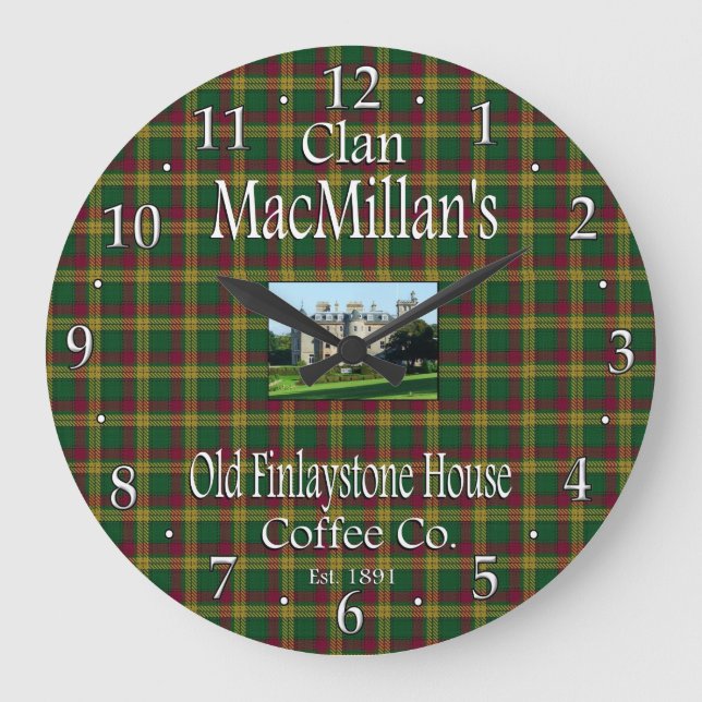 Klan MacMillans gamla Finlaystone House Coffee Co. Stor Klocka (Framsida)