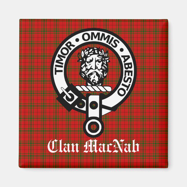 Klan MacNab Vapensköld Badge och Tartan Magnet (Framsidan)