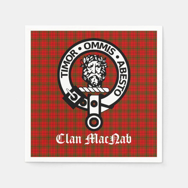 Klan MacNab Vapensköld Badge och Tartan Pappersservett (Framsidan)