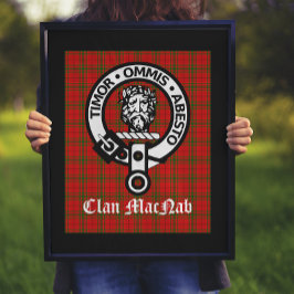 Klan MacNab Vapensköld Badge och Tartan Poster