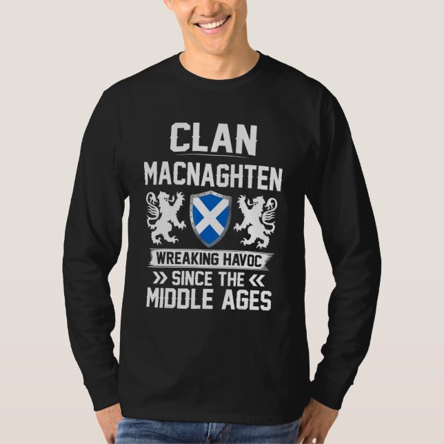 Klan Macnaghten Scottish Family Klan Scotland Wrea T Shirt (Framsida)