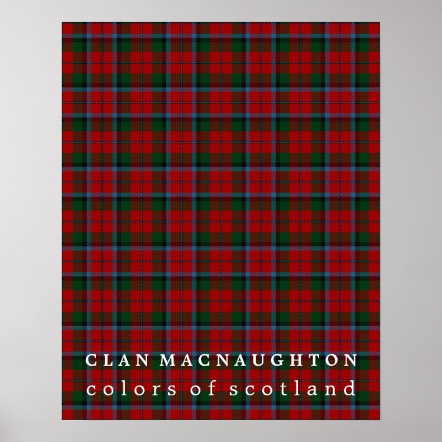 Klan MacNaughton Färg av Scotland Tartan Poster (Framsidan)
