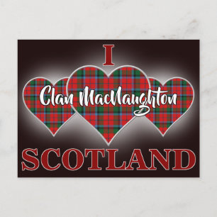 Klan MacNaughton I Kärlek Scotland Tartan Heart Vykort