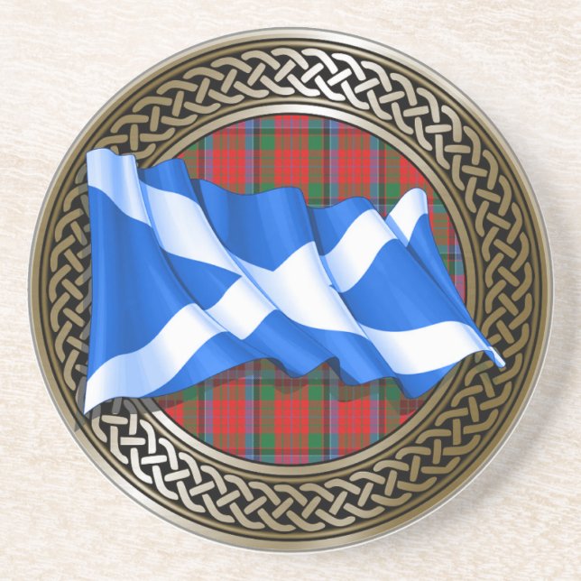 Klan MacNeacail Tartan Knot & Flagga Underlägg (Framsidan)