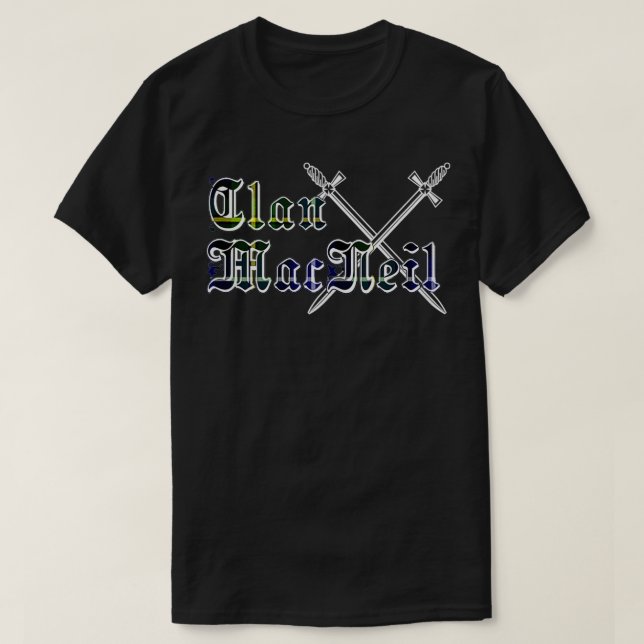 Klan MacNeil efternamn efternamn Scottish Tartan T Shirt (Design framsida)