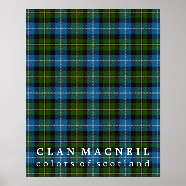 Klan MacNeil Färg från Skottland Tartan Poster (Framsidan)