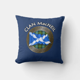 Klan MacNeil Tartan Knot & Flagga Kudde
