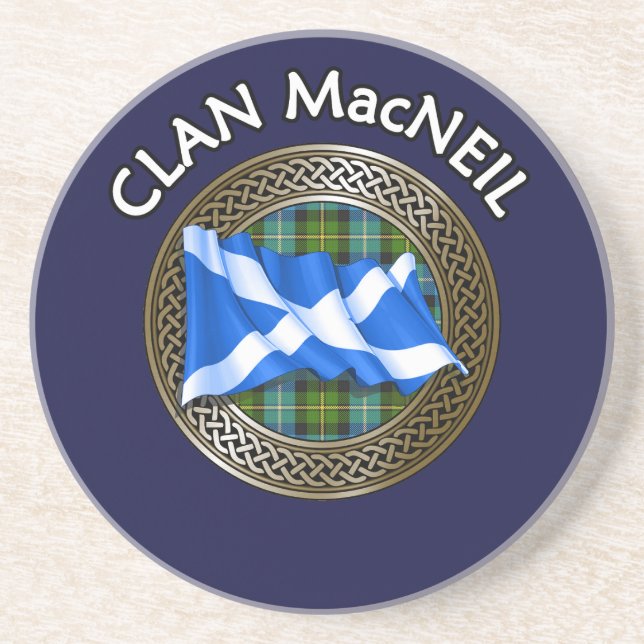 Klan MacNeil Tartan Knot & Flagga Underlägg (Framsidan)