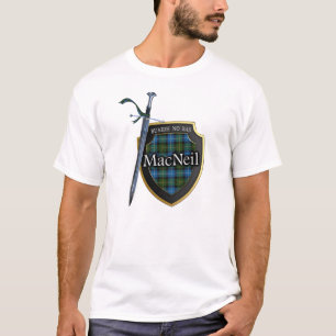 Klan MacNeil Tartan Scottish Shield & Sword Tee Shirt