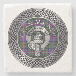 Klan MacNeil Vapensköld & Tartan Knot Stenunderlägg