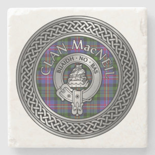 Klan MacNeil Vapensköld & Tartan Knot Stenunderlägg