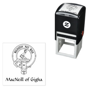 Klan MacNeill av Gigha Gaelic Vapensköld Rubber Fr Självfärgande Stämpel