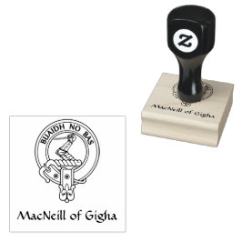 Klan MacNeill av Gigha Gaelic Vapensköld Rubber Fr Stämpel
