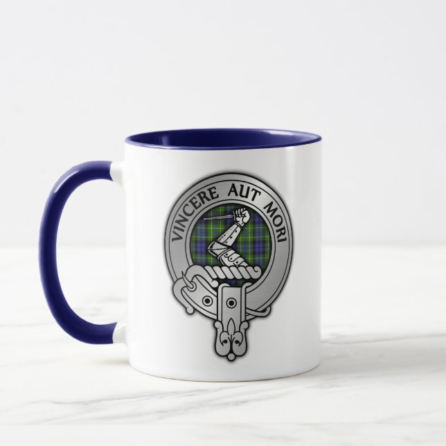 Klan MacNeill av Gigha Vapensköld & Tartan Mugg (Vänster)