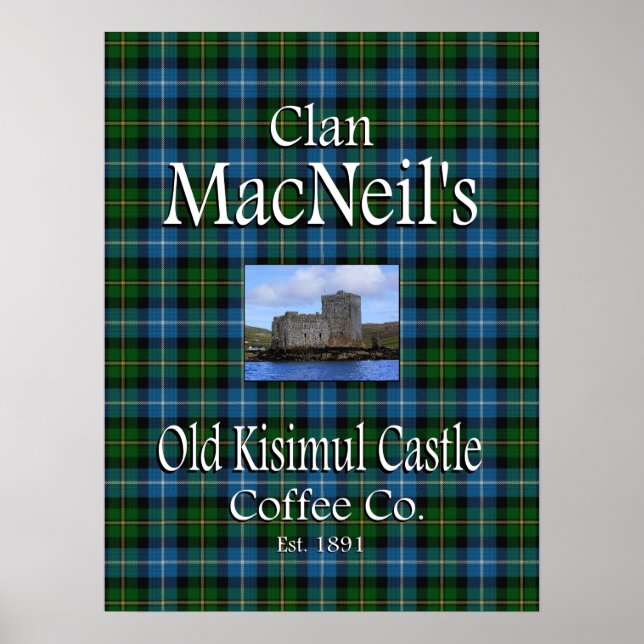 Klan MacNeil's Old Kisimul Castle Coffee Co. Poster (Framsidan)
