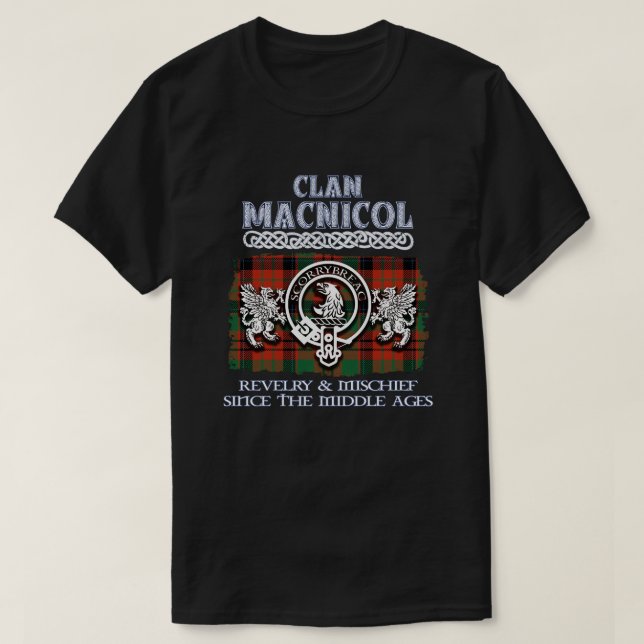 Klan MacNicol vapensköld Scottish klans Scottish S T Shirt (Design framsida)