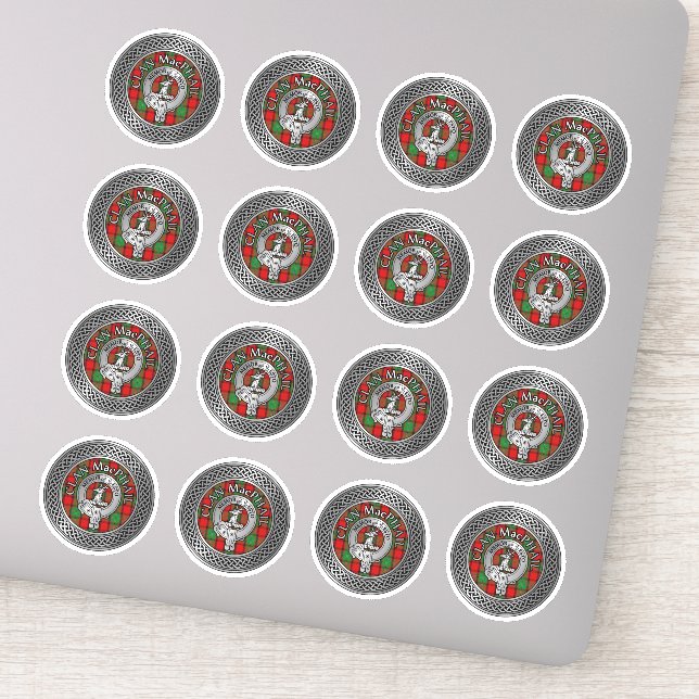 Klan MacPhail Vapensköld & Tartan Knot Klistermärken (Detalj)