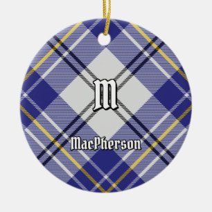 Klan MacPherson Blue Dress Tartan Ceramic Ornament
