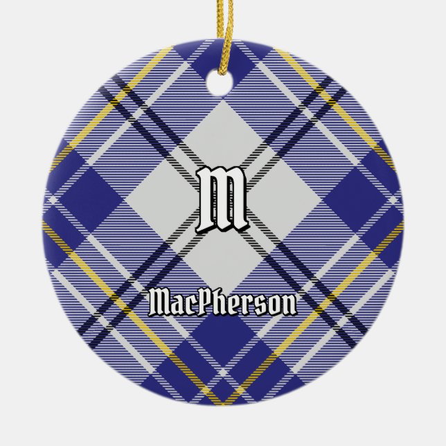 Klan MacPherson Blue Dress Tartan Ceramic Ornament (Framsidan)