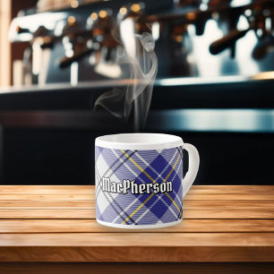 Klan MacPherson Blue Dress Tartan Espresso Kopp Espressomugg
