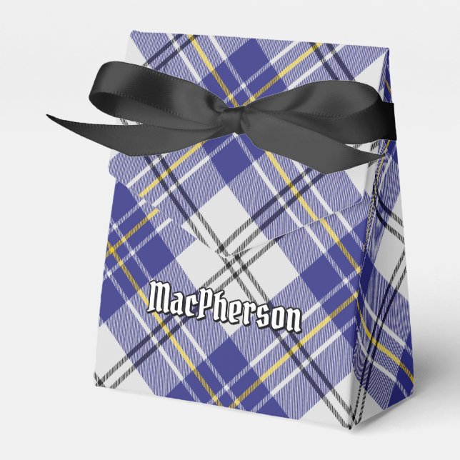 Klan MacPherson Blue Dress Tartan Favor Box Presentaskar (Framsidan Sidan)