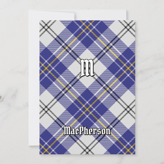 Klan MacPherson Blue Dress Tartan-inbjudan Inbjudningar (Framsida)