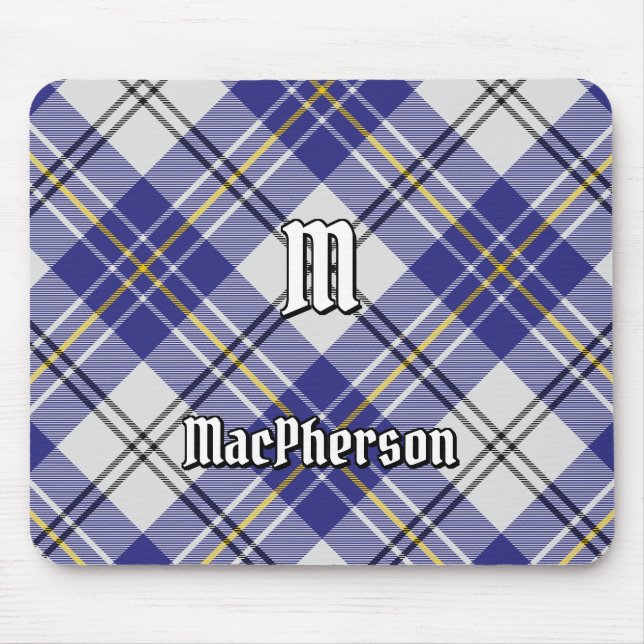 Klan MacPherson Blue Dress Tartan Mouse Pad Musmatta (Framsidan)