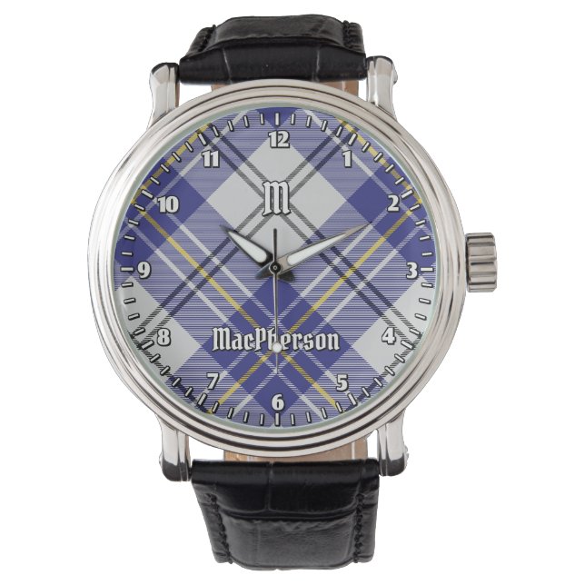 Klan MacPherson Blue Dress Tartan Watch Armbandsur (Framsida)