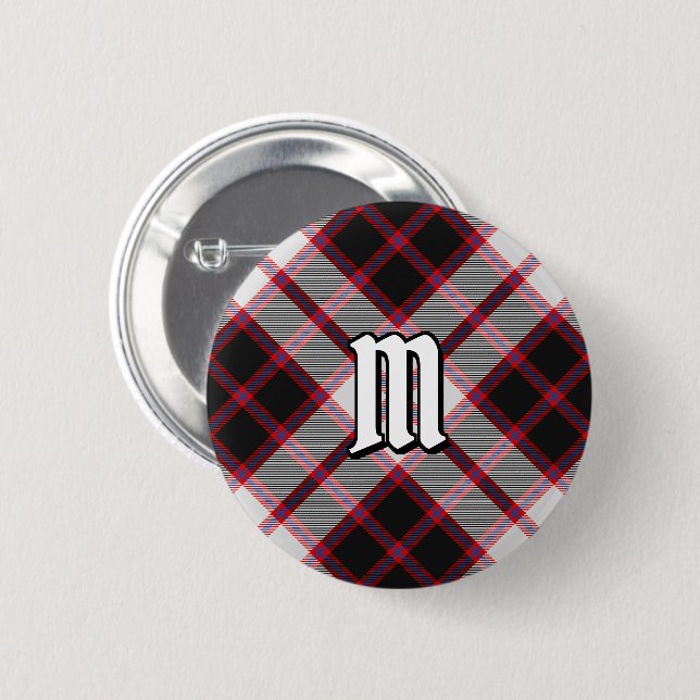 Klan MacPherson Hunting Tartan Button Knapp (Framsida & baksida)