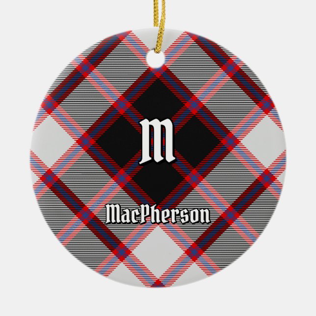 Klan MacPherson Hunting Tartan Ceramic Ornament (Framsidan)