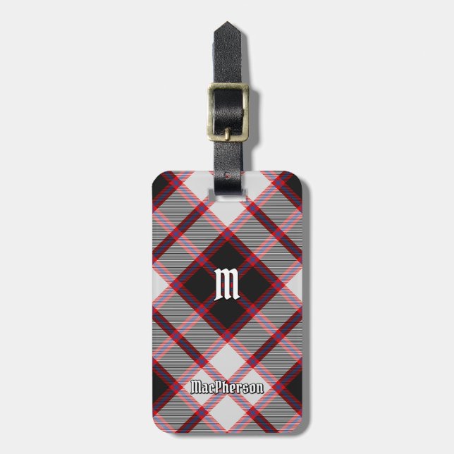 Klan MacPherson Hunting Tartan Luggage Tag Bagagebricka (Vertikal Framsida)