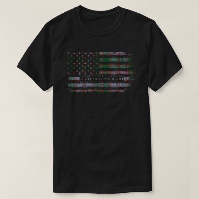 Klan MacPherson of Glentruim Scottish tartan US fl T Shirt (Design framsida)