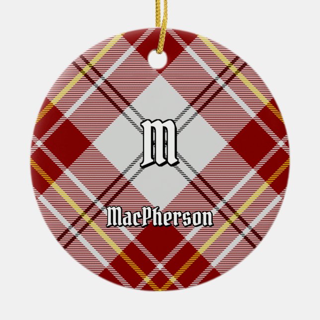 Klan MacPherson Red Dress Tartan Ceramic Ornament (Framsidan)