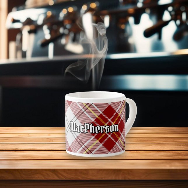 Klan MacPherson Red Dress Tartan Espresso Kopp Espressomugg (Skapare uppladdad)