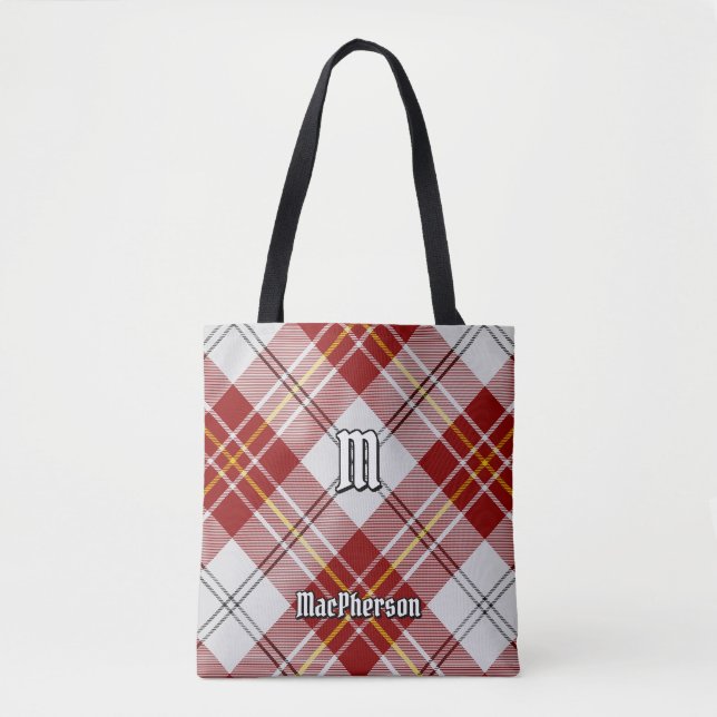 Klan MacPherson Red Dress Tartan Tote Bag Tygkasse (Framsida)