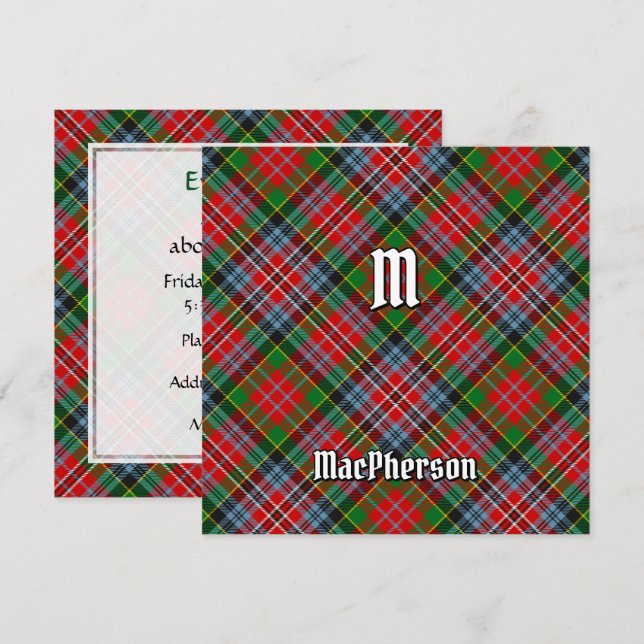 Klan MacPherson Tartan Inbjudningar (Fram/baksida)