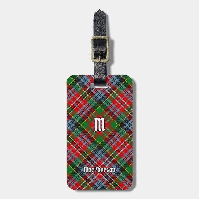 Klan MacPherson Tartan Luggage Tag Bagagebricka (Vertikal Framsida)