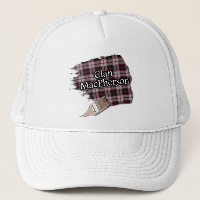 Klan MacPherson Tartan Paint Push Cap Truckerkeps (Framsida)