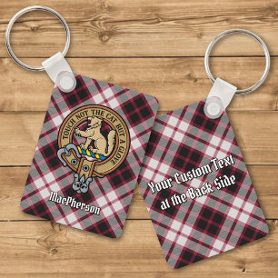Klan MacPherson-Vapensköld över att jaga Tartan Ke Nyckelring