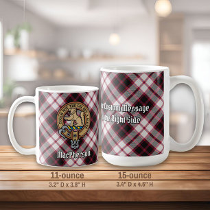 Klan MacPherson Vapensköld över jakt på Tartan Kaffemugg