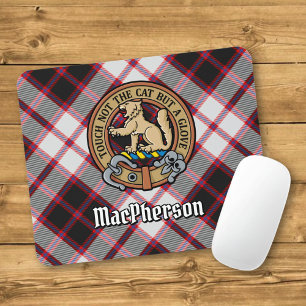 Klan MacPherson Vapensköld över jakt på Tartan Musmatta