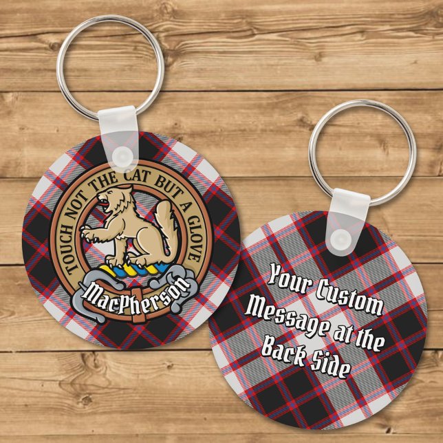 Klan MacPherson Vapensköld över jakt på Tartan Nyckelring (Skapare uppladdad)