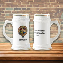 Klan MacPherson Vapensköld över Tartan Beer Stein Sejdel
