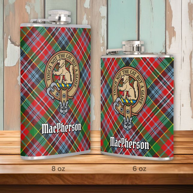 Klan MacPherson-Vapensköld över Tartan Fickplunta (Skapare uppladdad)