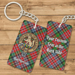 Klan MacPherson-Vapensköld över Tartan Keychain