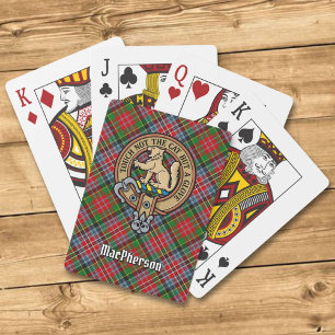 Klan MacPherson-Vapensköld över Tartan-spelkort Casinokort