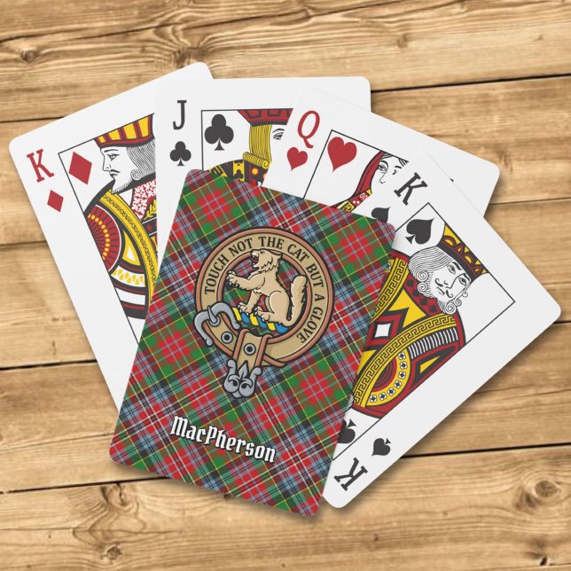 Klan MacPherson-Vapensköld över Tartan-spelkort Casinokort (Skapare uppladdad)